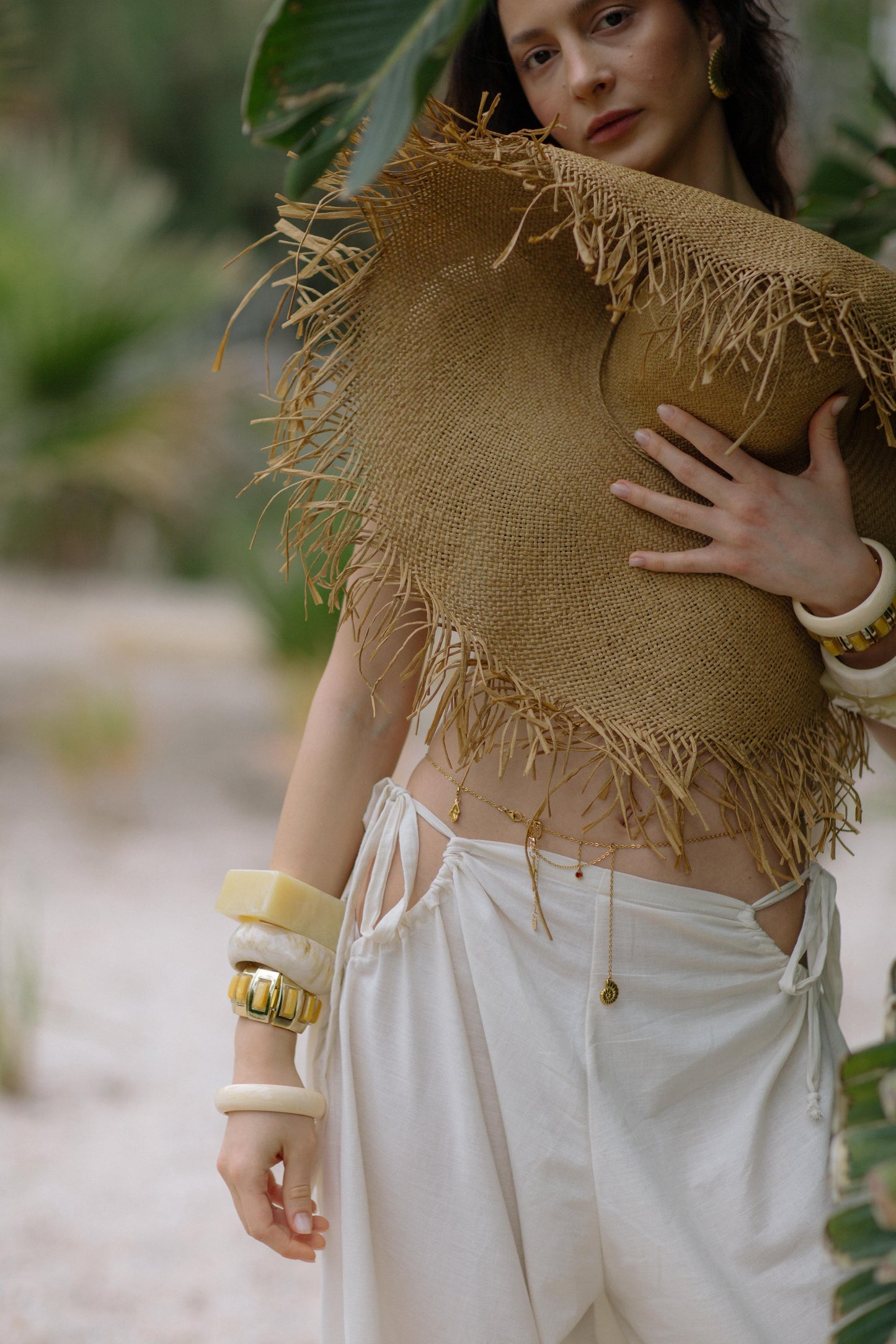 Gussy Cream Linen Trousers