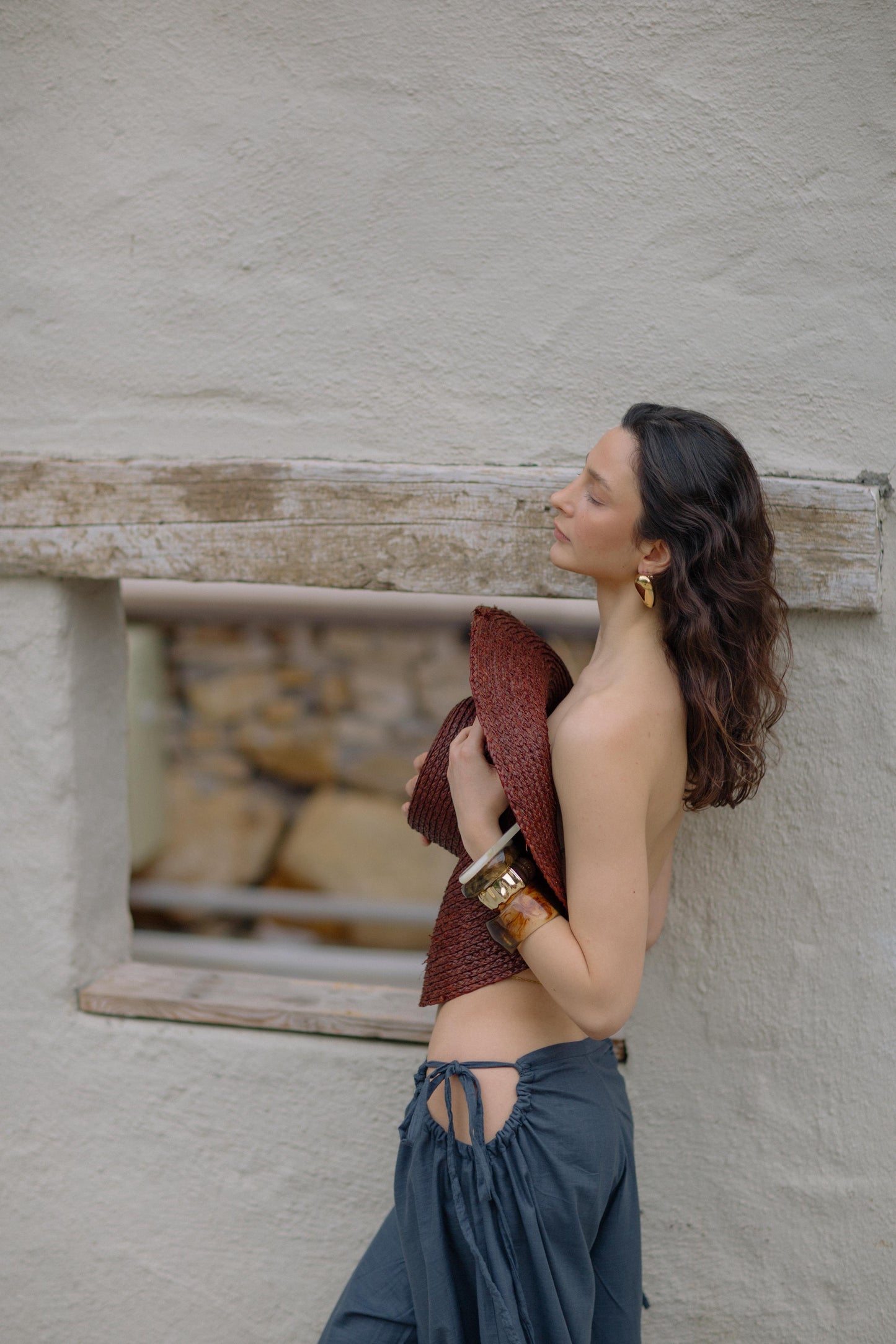 Gussy Navy Linen Trousers