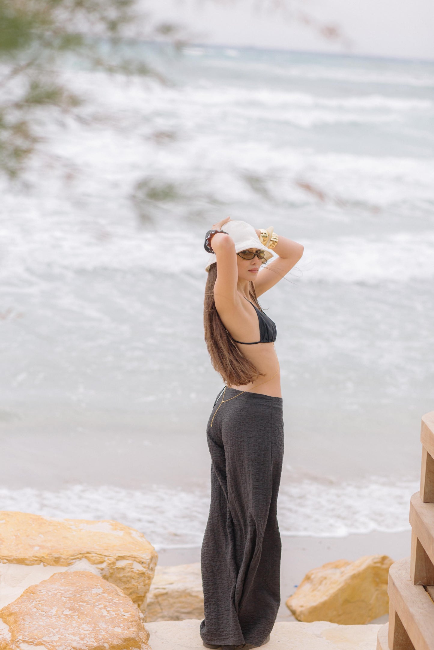 Hoiu Black Linen Trousers