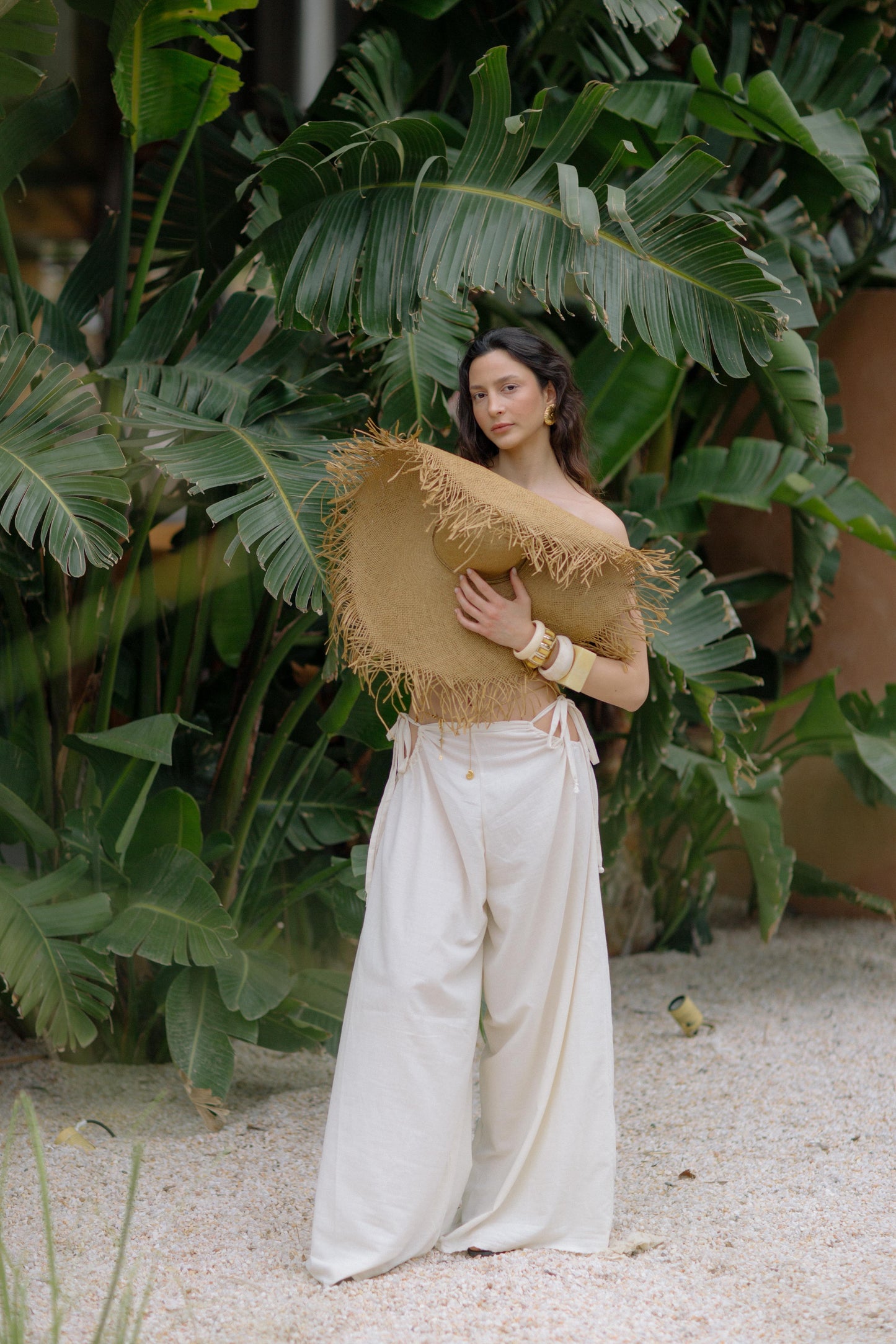 Gussy Cream Linen Trousers