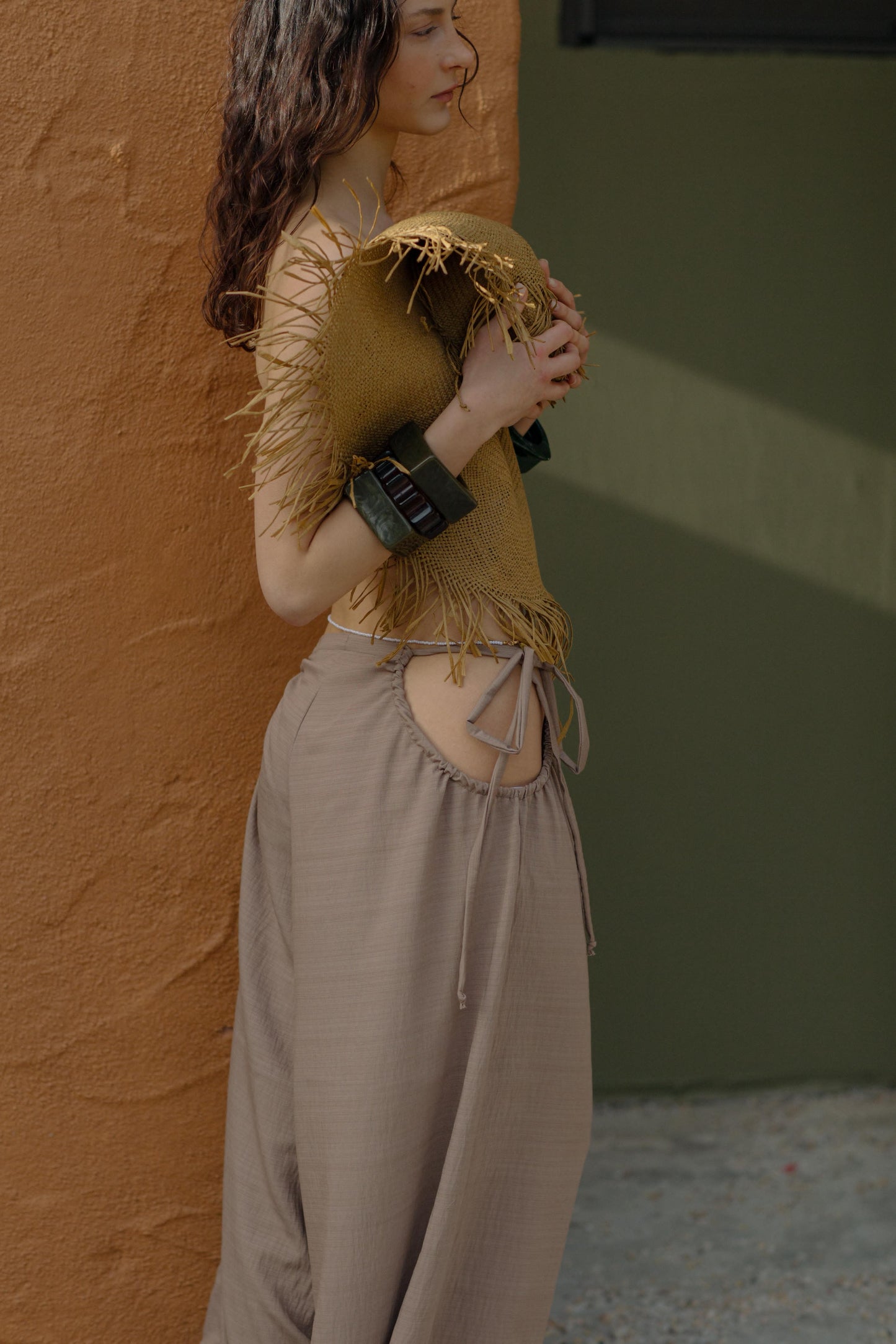 Gussy Caramel Linen Trousers