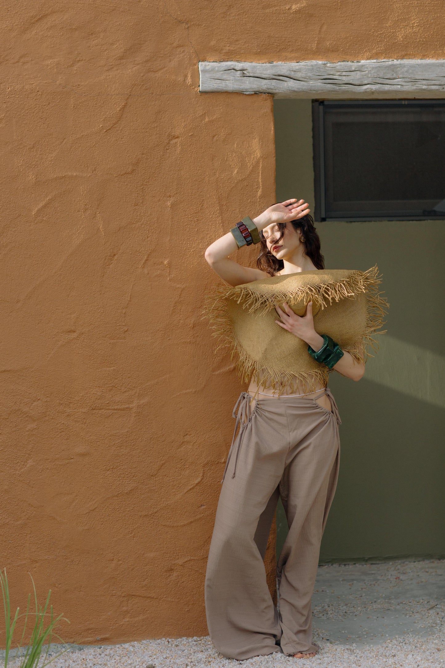 Gussy Caramel Linen Trousers